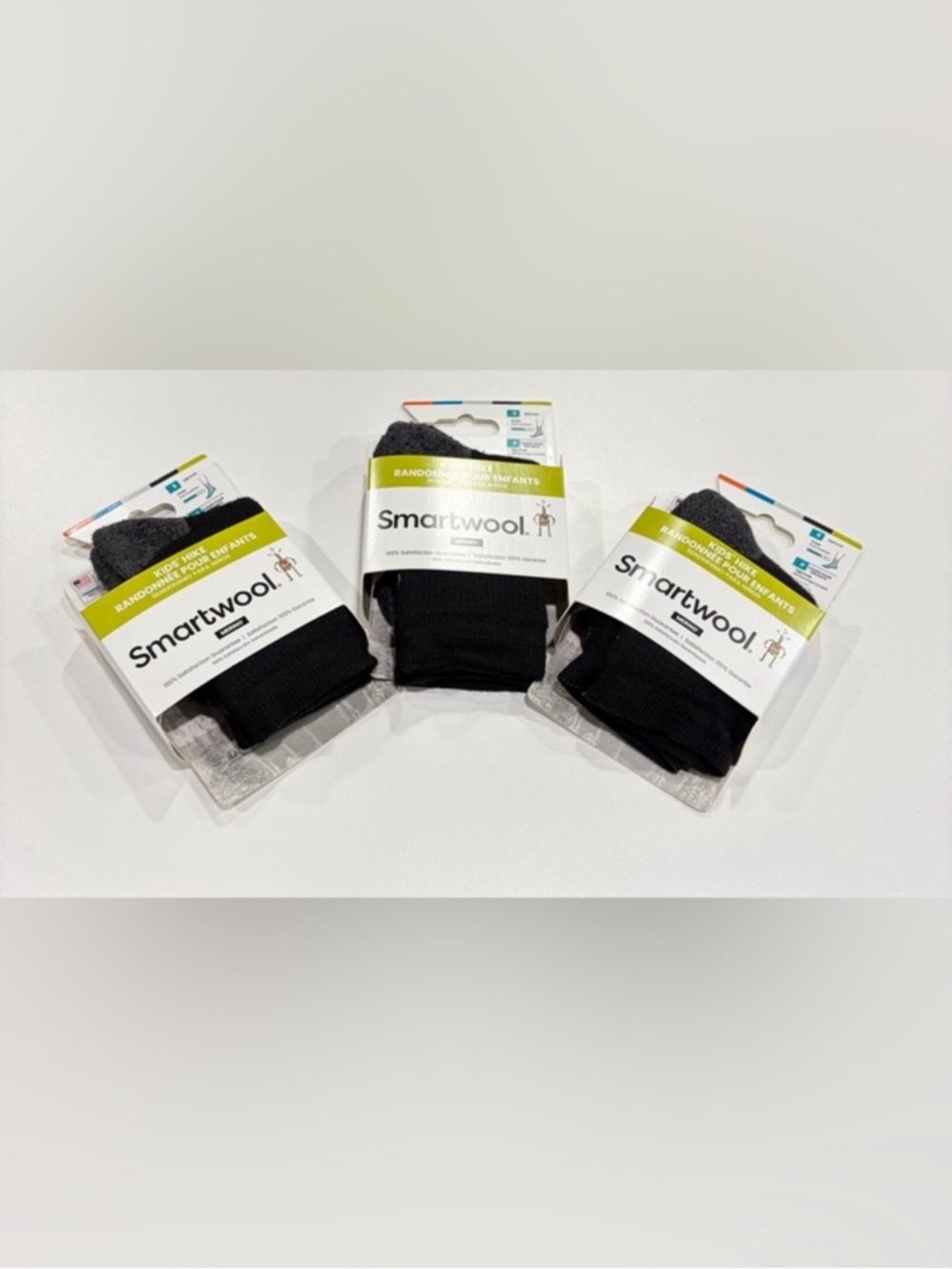 SmartWool Kids Small Light Cushion Hiking Socks 3-Pack Crew Black NWT